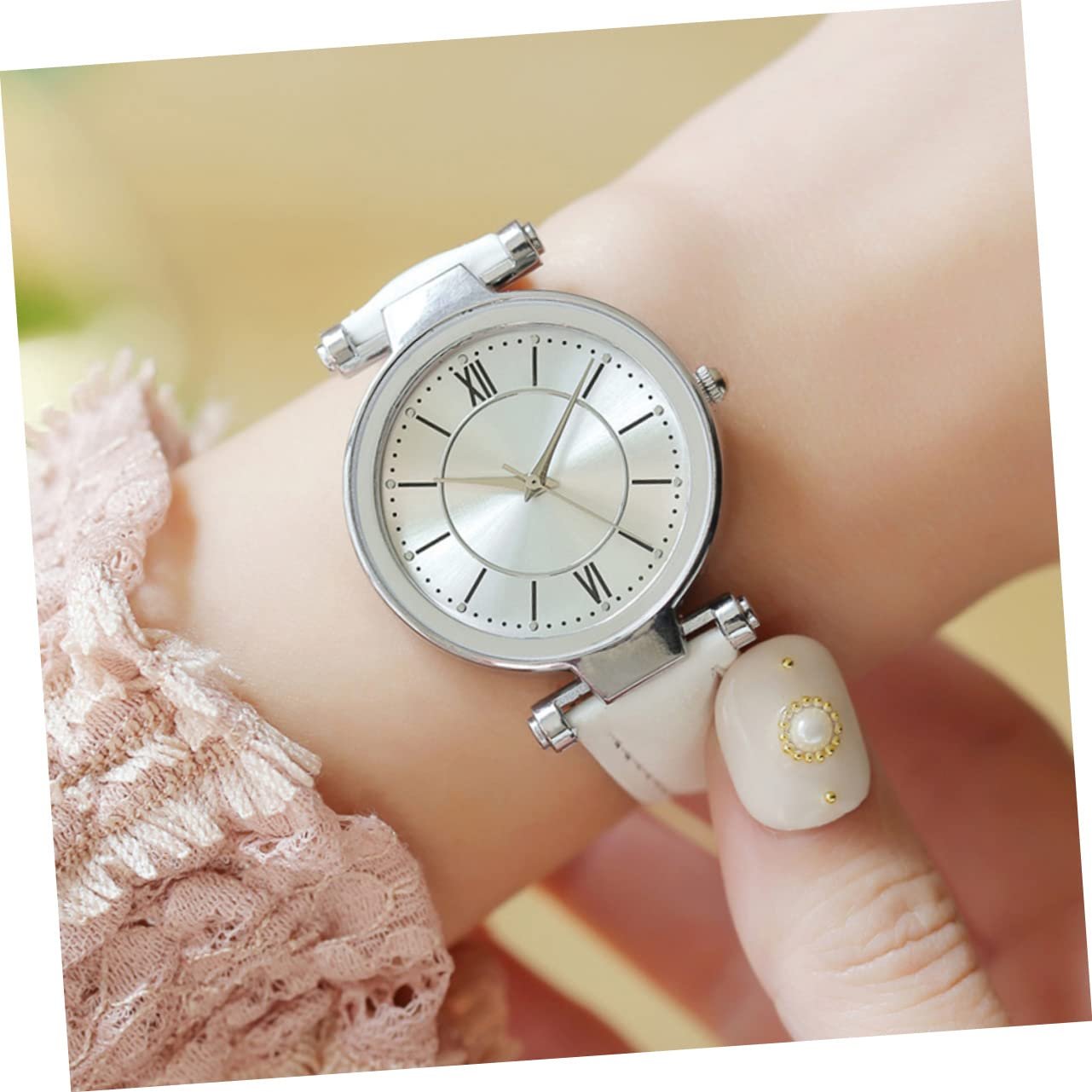 Жіночий годинник PartyKindom 2 шт. з імітацією шкіряного ремінця, фото №3 Жіночий годинник PartyKindom 2 шт. з імітацією шкіряного ремінця, фото №3