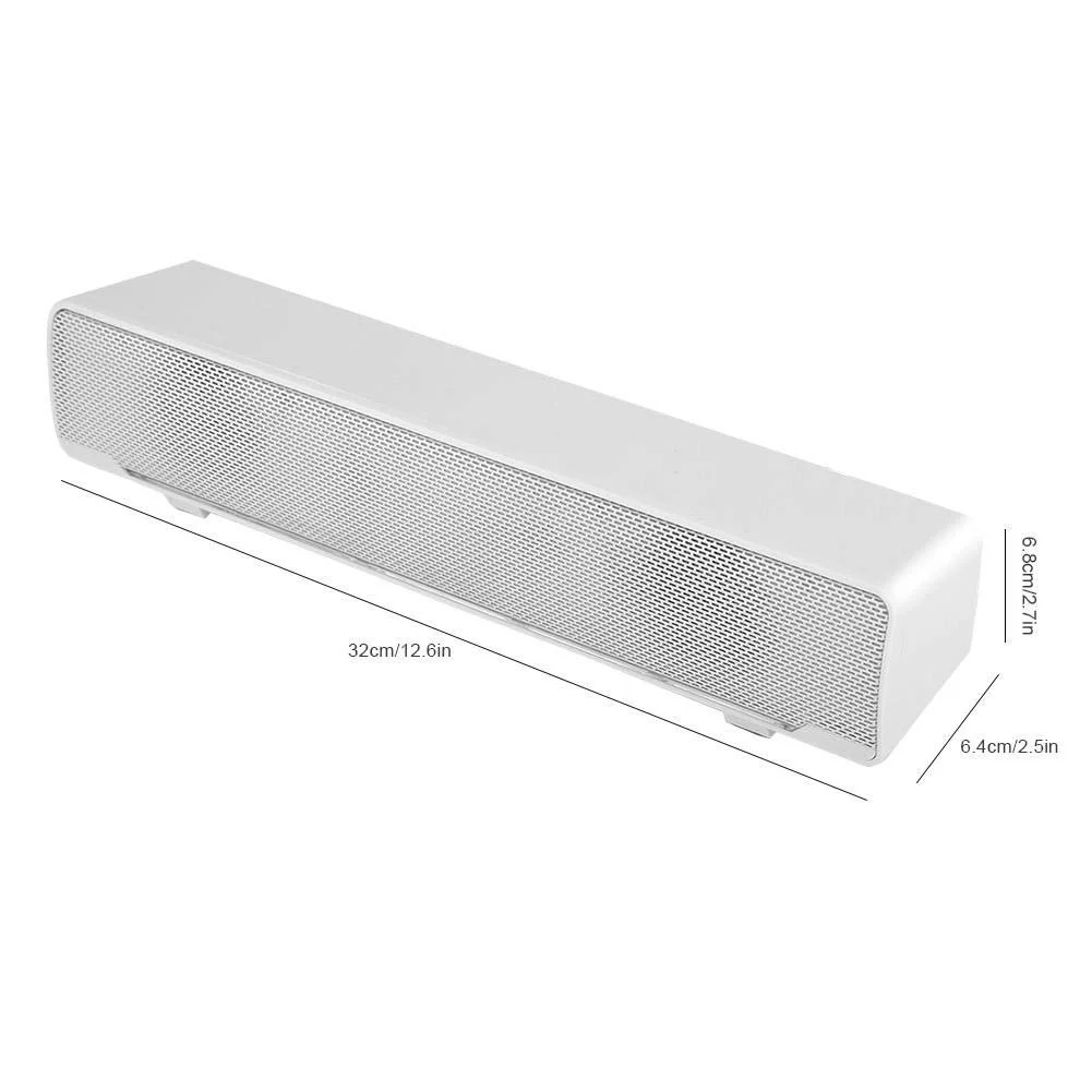Саундбар Стерео USB Music Player Bass Surround Sound Box 3.5 мм Вхід Білий, фото №3