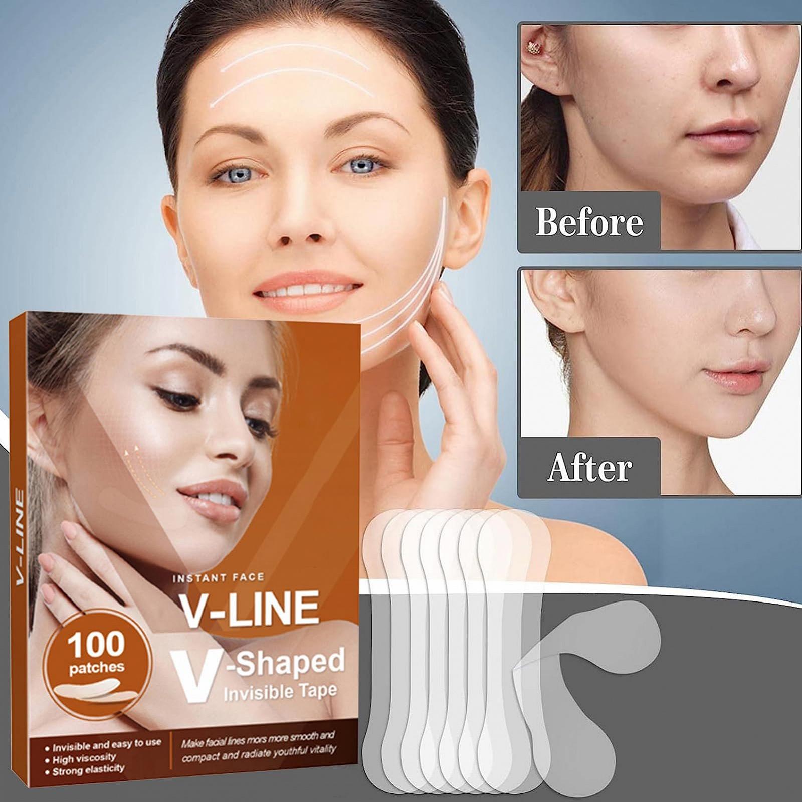 Лента для лица Faceling Invisible V Shape, прозрачная, для подтяжки подбородка и щек, фото №3