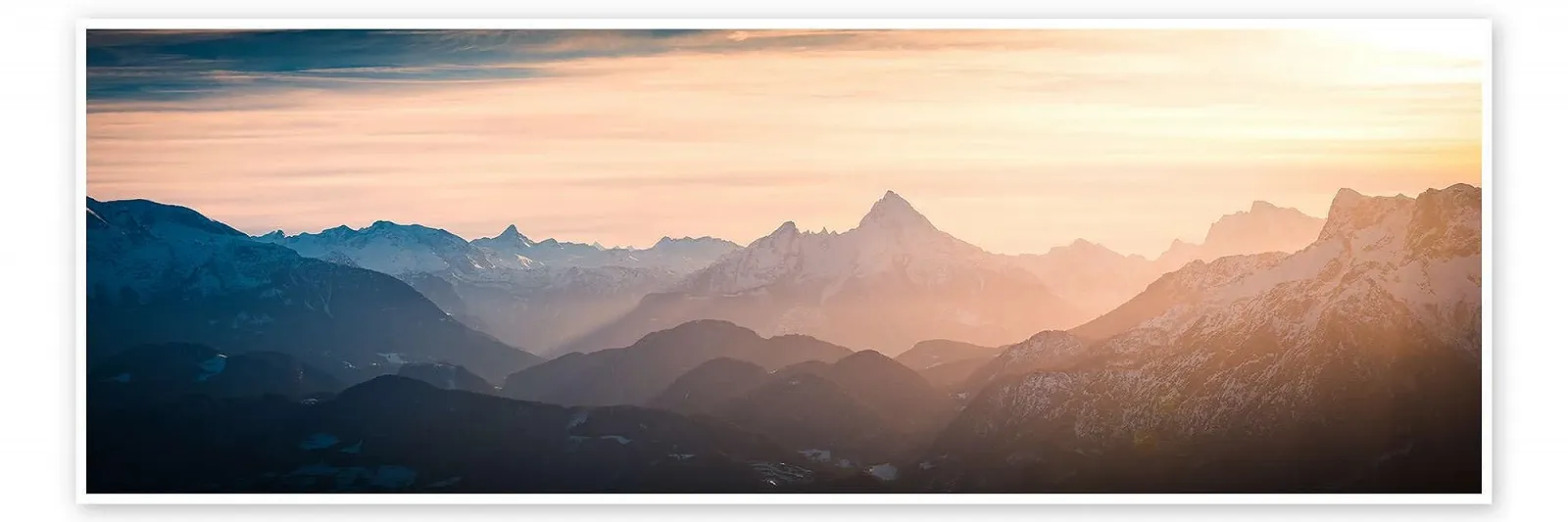 Постер Martin Wasilewski Alps Panorama with Watzmann 120 x 40 см, фото №1