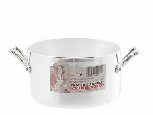 Кастрюля высокая Pentole Agnelli fama416 с 2 ручками, алюминиевая, серебристая - Фото 1