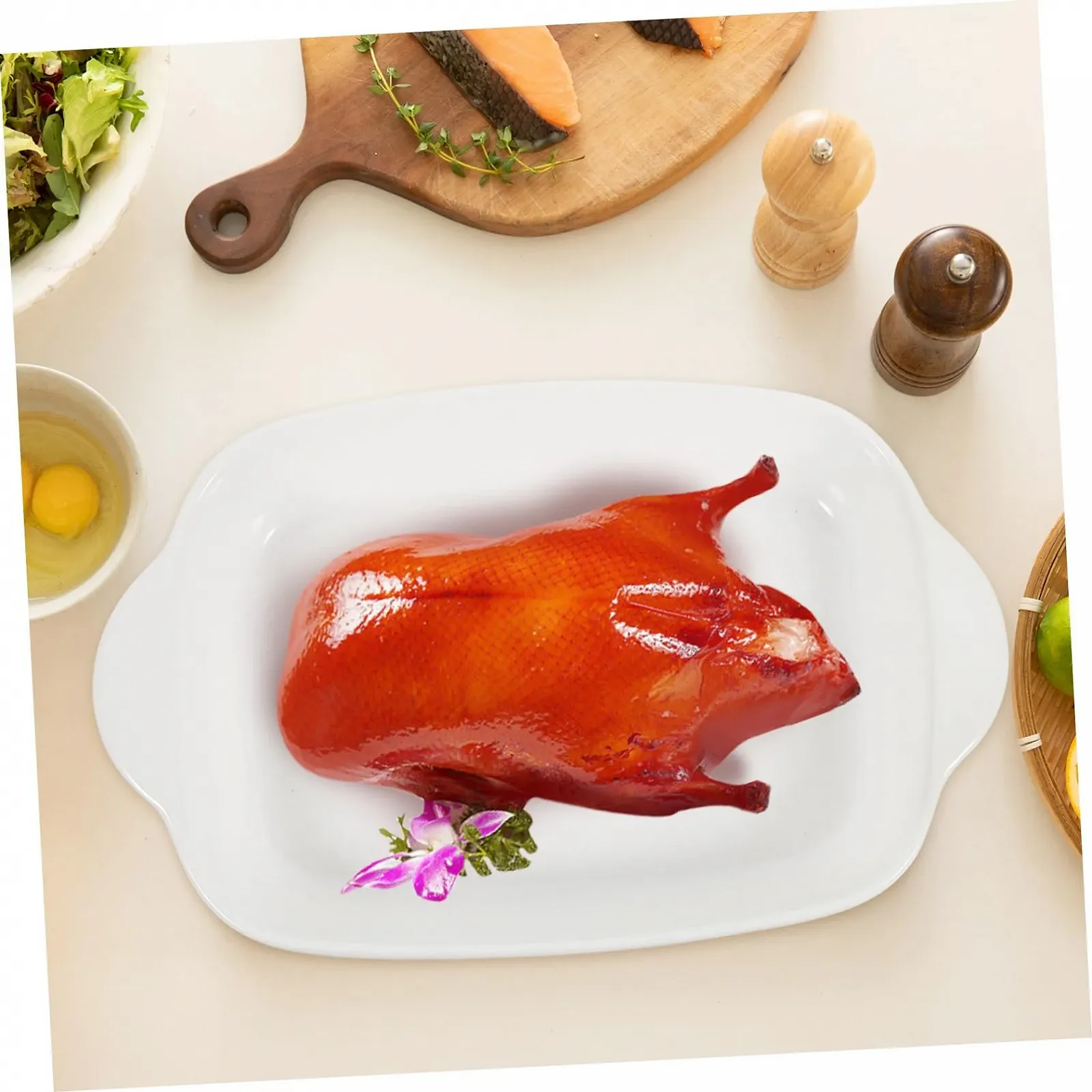 Форма для запікання VICASKY Керамічна з подвійною ручкою Термостійка Білий, фото №4 Форма для запікання VICASKY Керамічна з подвійною ручкою Термостійка Білий, фото №4