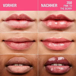 Блеск для губ Manhattan High Gloss Volume Up Glassy Gloss Увлажняющая формула Эффект объема Цвет 350 Pink to the Berry synthetic.ua - Фото 1