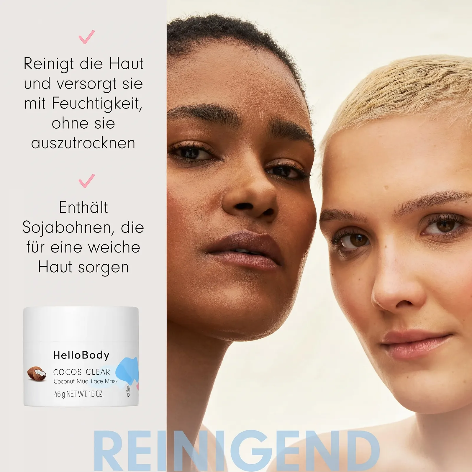 Маска для лица HelloBody Cocos Clear 45 мл, фото №3