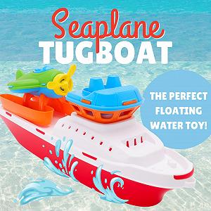 Игрушка Водный самолет-буксир Toyland 42 см красочный с гидросамолетом synthetic.ua - Фото 1