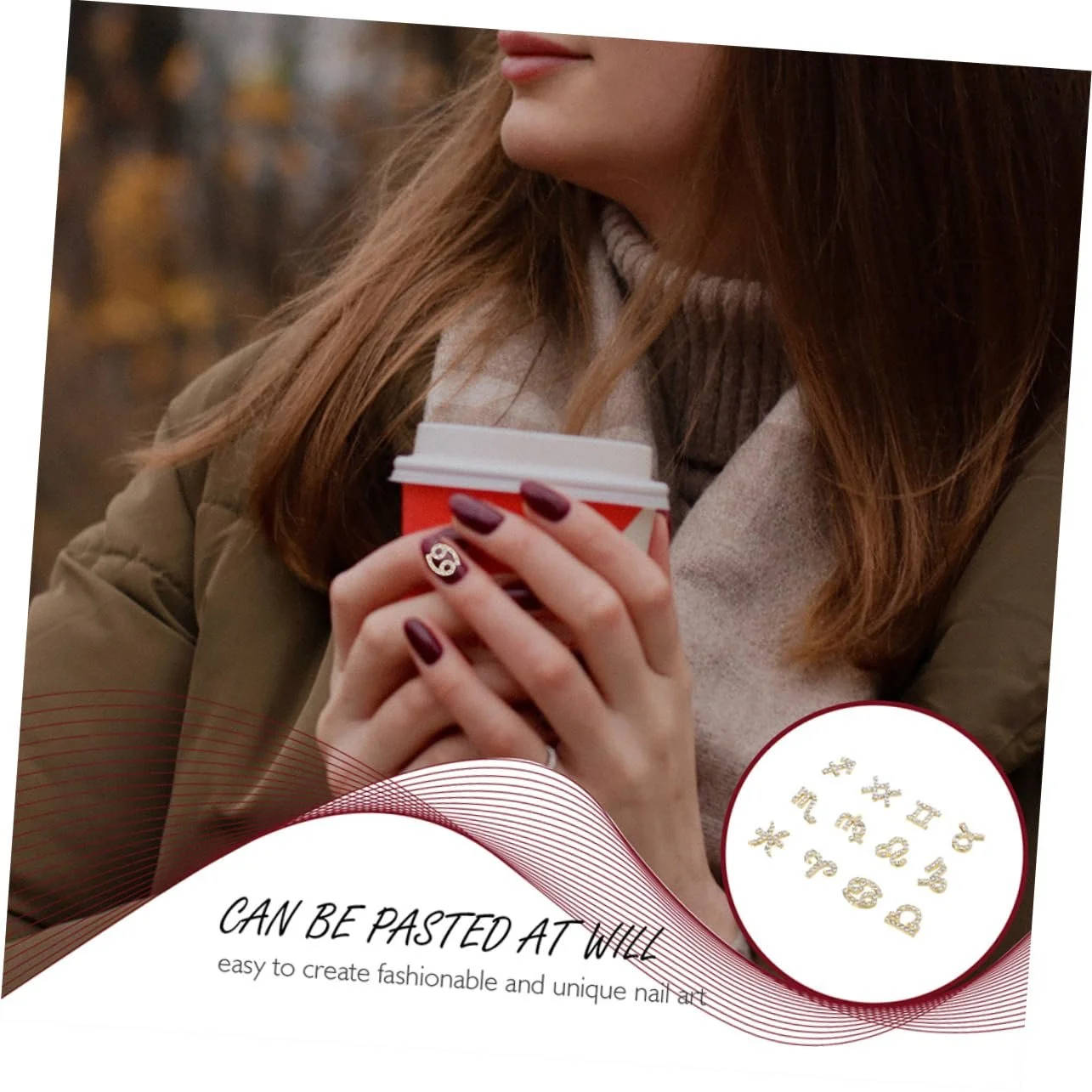 Украшение для ногтей FRCOLOR 48шт, сверкающие стразы, декор для ногтей, золотые вариации, фото №4