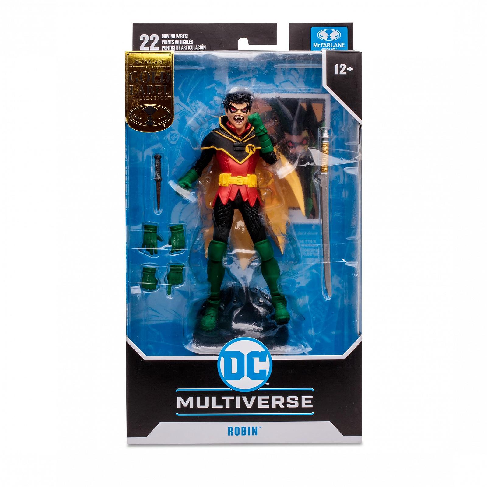 Рухома фігурка McFarlane DC Multiverse Робін Деміен Вейн Sculpture Classic Golden Label 18 см з оригінальним дизайном, льотною базою, колекційною карткою та аксесуарами, фото №2