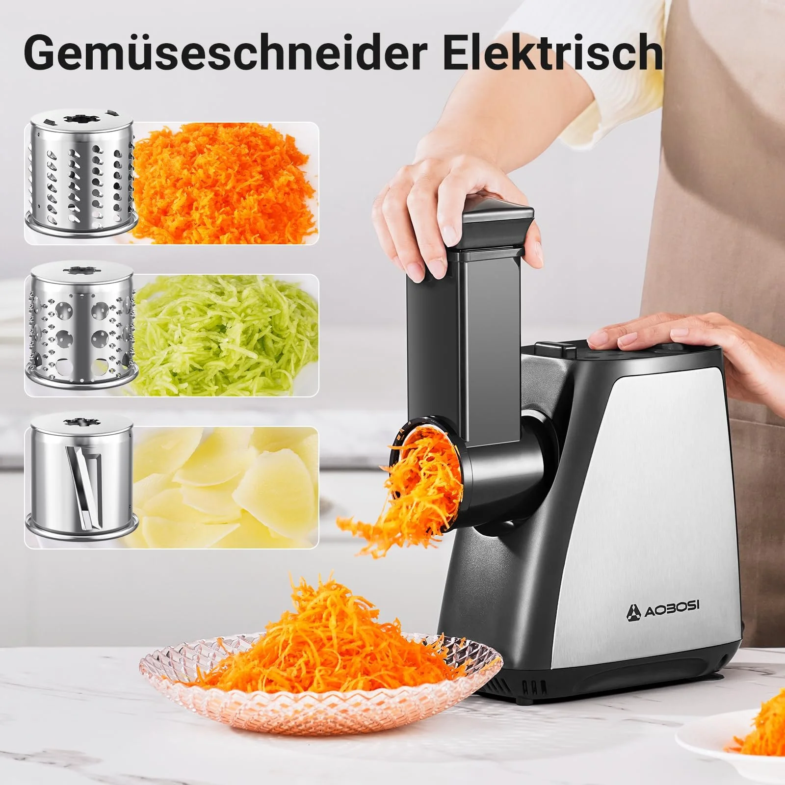 Мясорубка AAOBOSI 2800 W макс. 4-в-1 нержавеющая сталь, фото №3 Мясорубка AAOBOSI 2800 W макс. 4-в-1 нержавеющая сталь, фото №3
