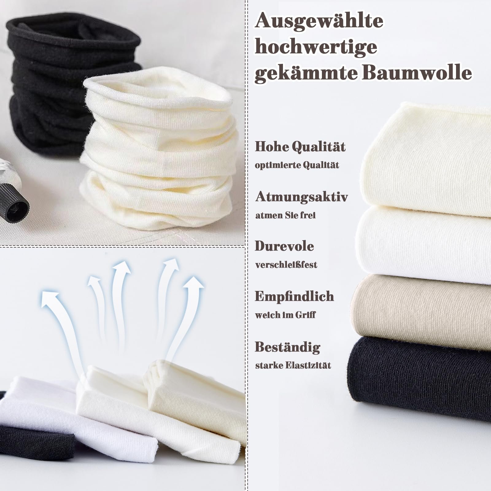 Носки Хлопковые Crimping 6 пар, Размер 35-41, Дышащие Тонкие, Белые, фото №4