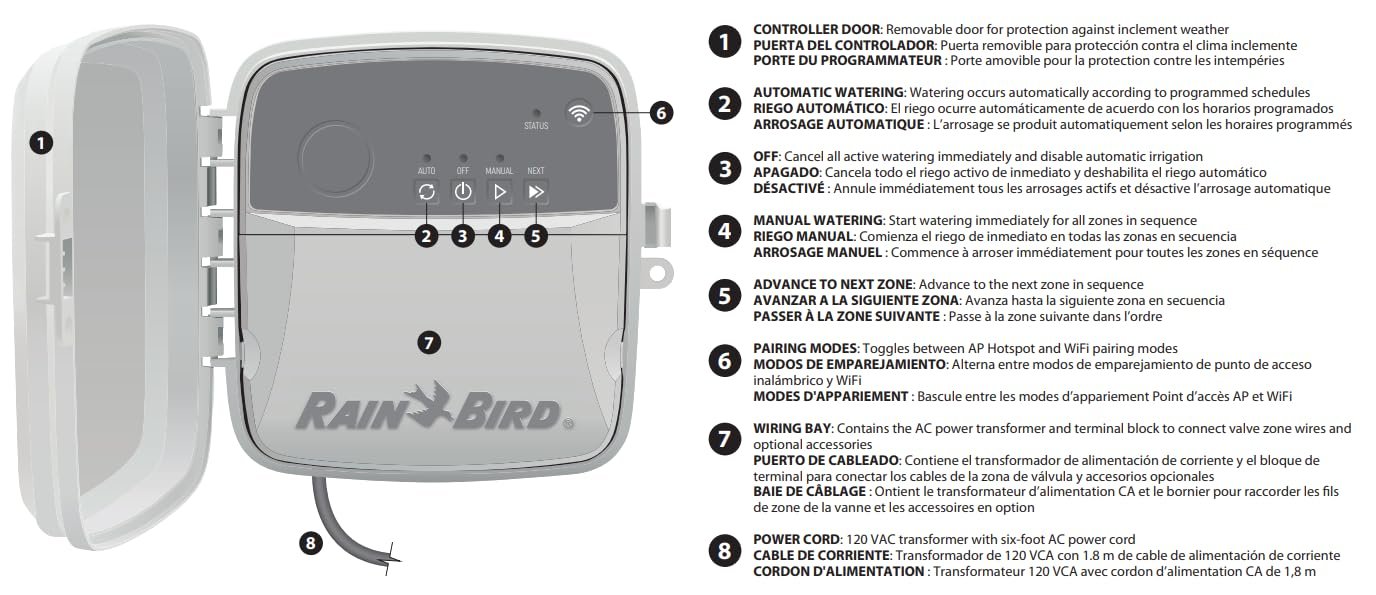 Контролер, таймер Rain Bird RC2 RC2-8 Residential Connected 8 станцій, фото №6