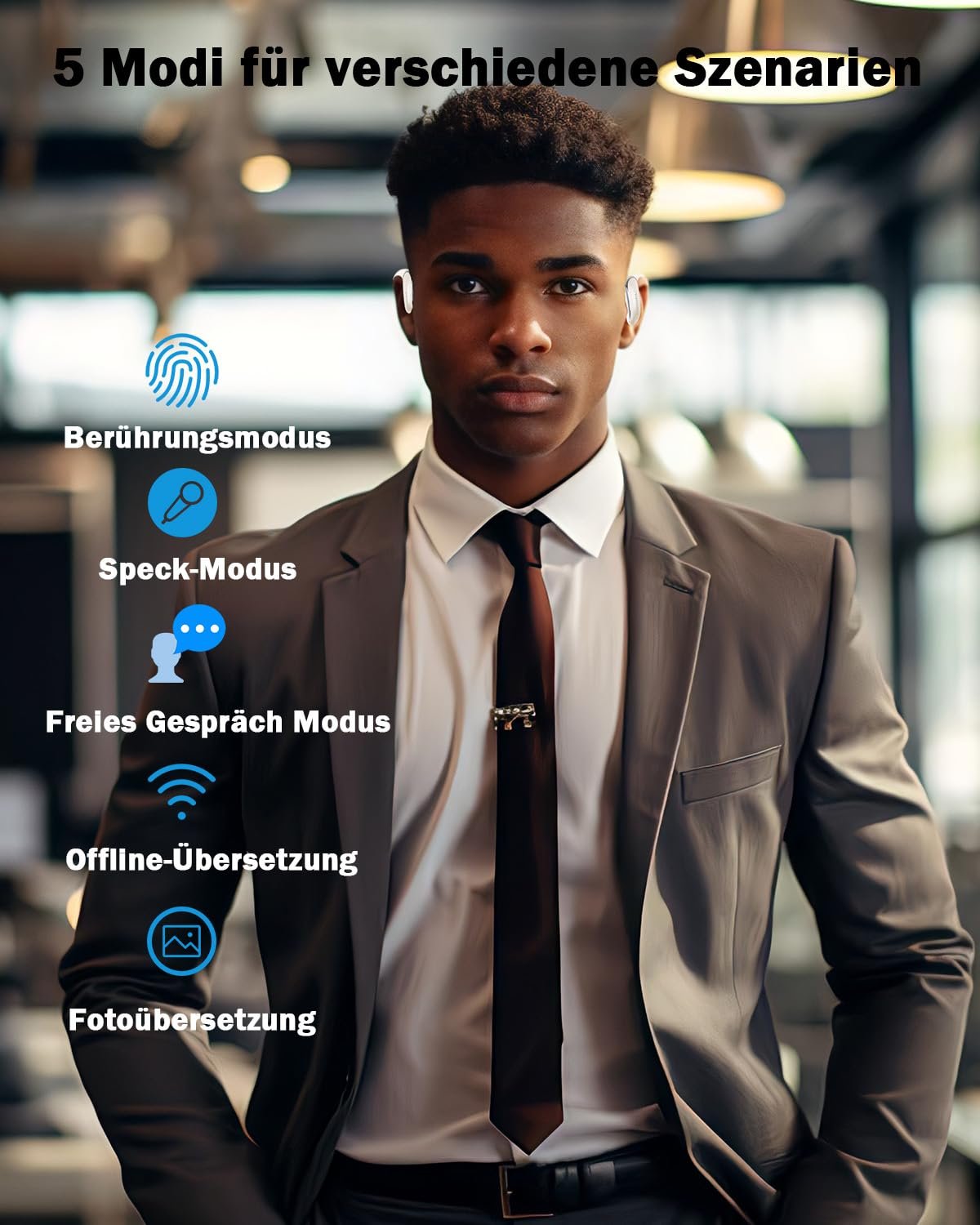 Навушники-перекладачі Ai, для перекладу без Інтернету, 144 мови онлайн і 11 мов офлайн, фото №4