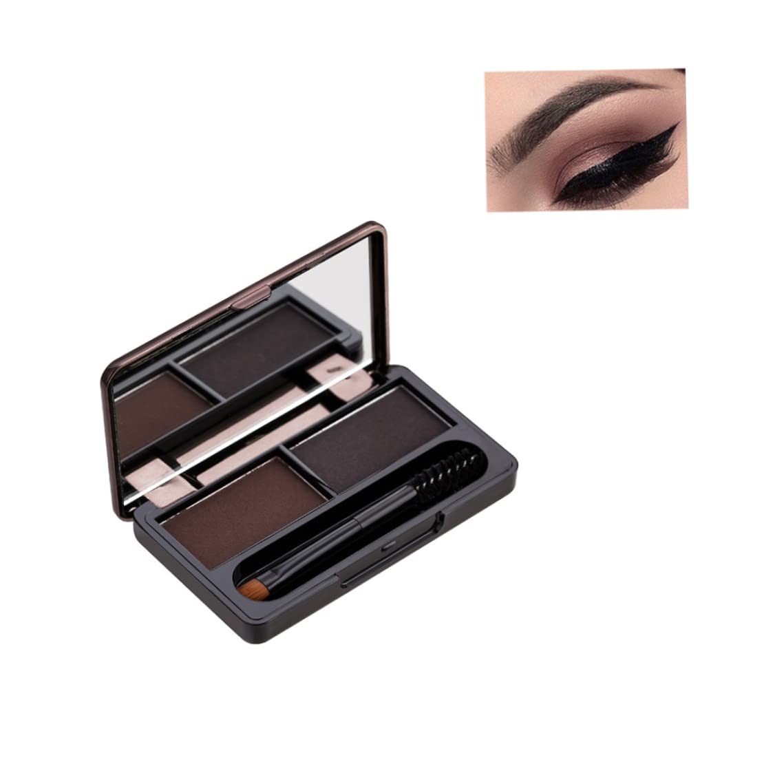 Набір Eyebrow Powder Duo Sculpting для дівчат жінок 2 кольори м'яка водостійка темно-коричнева і G, фото №5