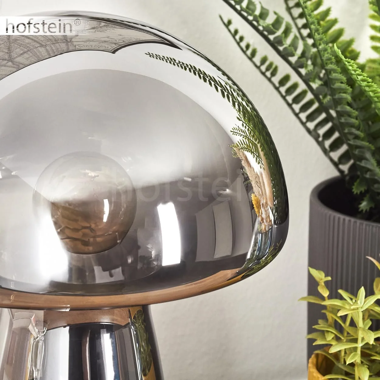 Настільна лампа Almagre Modern Vintage / Retro Design Метал / Скло Ø18 см E14 Чорний / Хром / Димчастий, фото №4