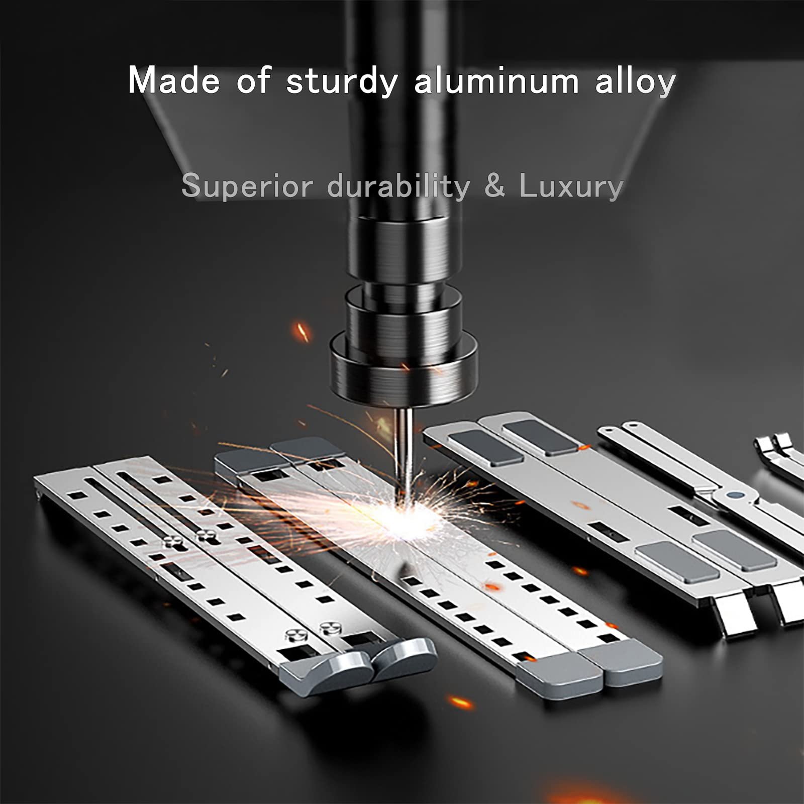 Підставка для ноутбука Dogfish, 9+7 рівнів, регульована по висоті, вентильована алюмінієва, 10-17,3-дюймових, фото №6 Підставка для ноутбука Dogfish, 9+7 рівнів, регульована по висоті, вентильована алюмінієва, 10-17,3-дюймових, фото №6