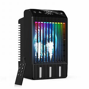 Мобільний міні-кондиціонер 1000 мл 4-в-1 з дисплеєм та подвійним розпиленням 4 швидкості 7 кольорів - Фото 1