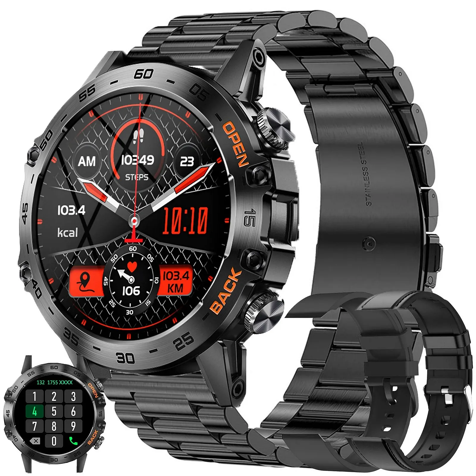 Чоловічий смарт-годинник MYSHUN з функцією телефону, сенсорний екран 1,39 дюйма, водонепроникність 5 ATM, фото №1 Чоловічий смарт-годинник MYSHUN з функцією телефону, сенсорний екран 1,39 дюйма, водонепроникність 5 ATM, фото №1