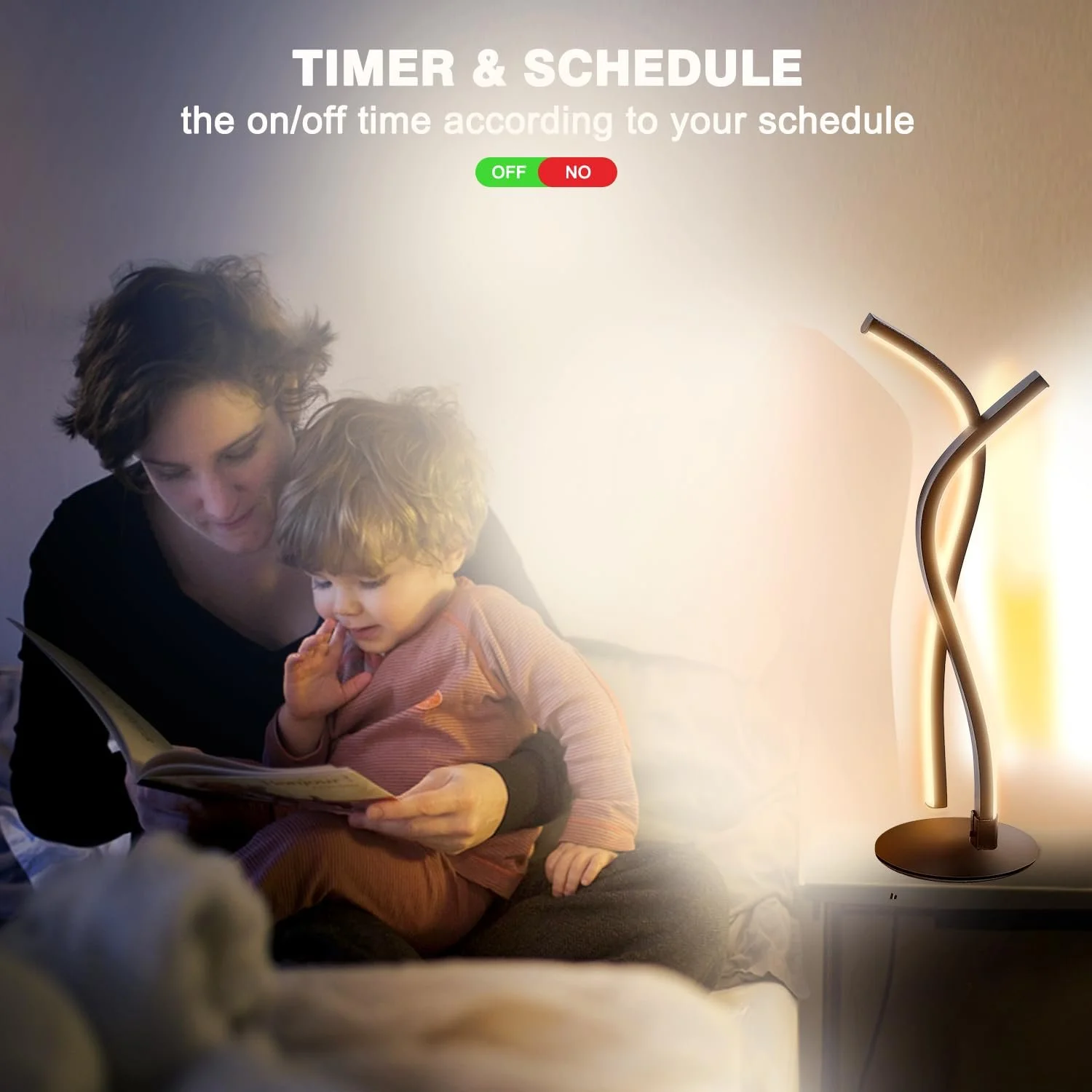 Настільна лампа LED Bedside Lamp RGB Warm White Dimmable Spiral App Control, фото №6