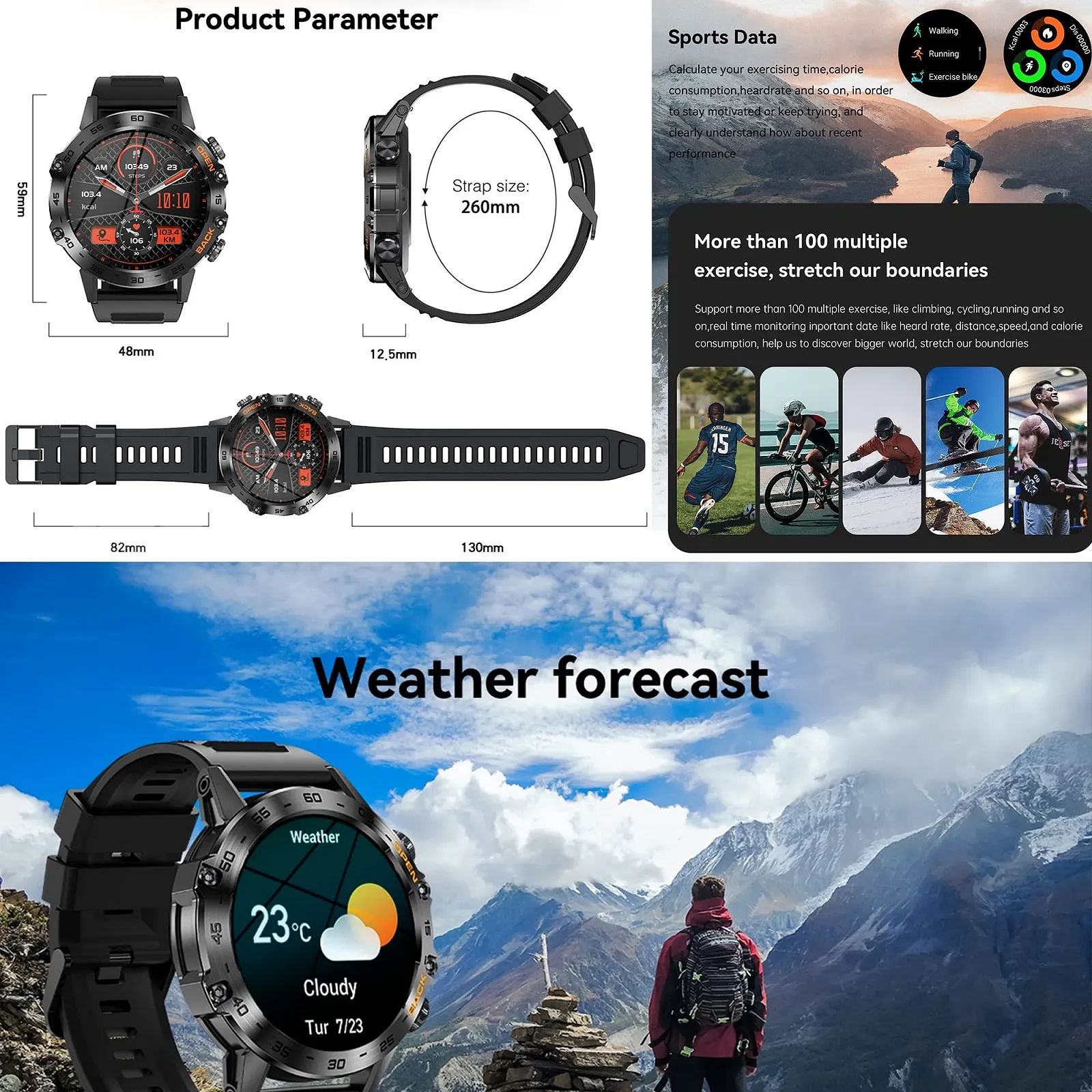 Чоловічий смарт-годинник MYSHUN з функцією телефону, сенсорний екран 1,39 дюйма, водонепроникність 5 ATM, фото №7 Чоловічий смарт-годинник MYSHUN з функцією телефону, сенсорний екран 1,39 дюйма, водонепроникність 5 ATM, фото №7