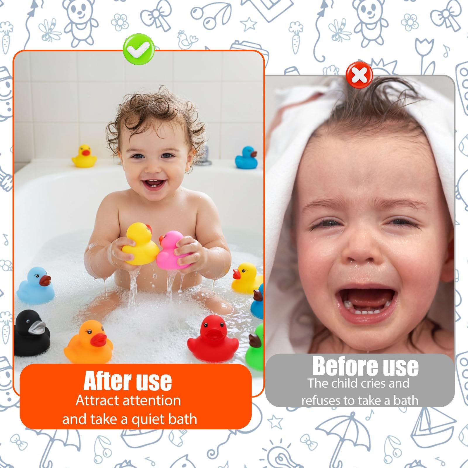 Набор игрушек для ванны Утка Резиновая Разные цвета, фото №4