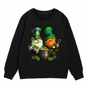 Рубашка с длинными рукавами для девочки осенняя - свитшот для детей с графическим принтом и принтом ко Дню Святого Патрика, круглый вырез, длинные рукава, милый пуловер со спущенным плечом synthetic.ua - Фото 1