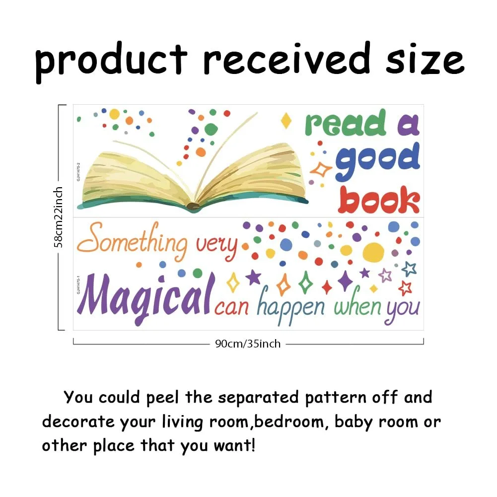Наклейка на стіну SUPERDANT Reading Book Something Very Magical Вінілова, фото №2