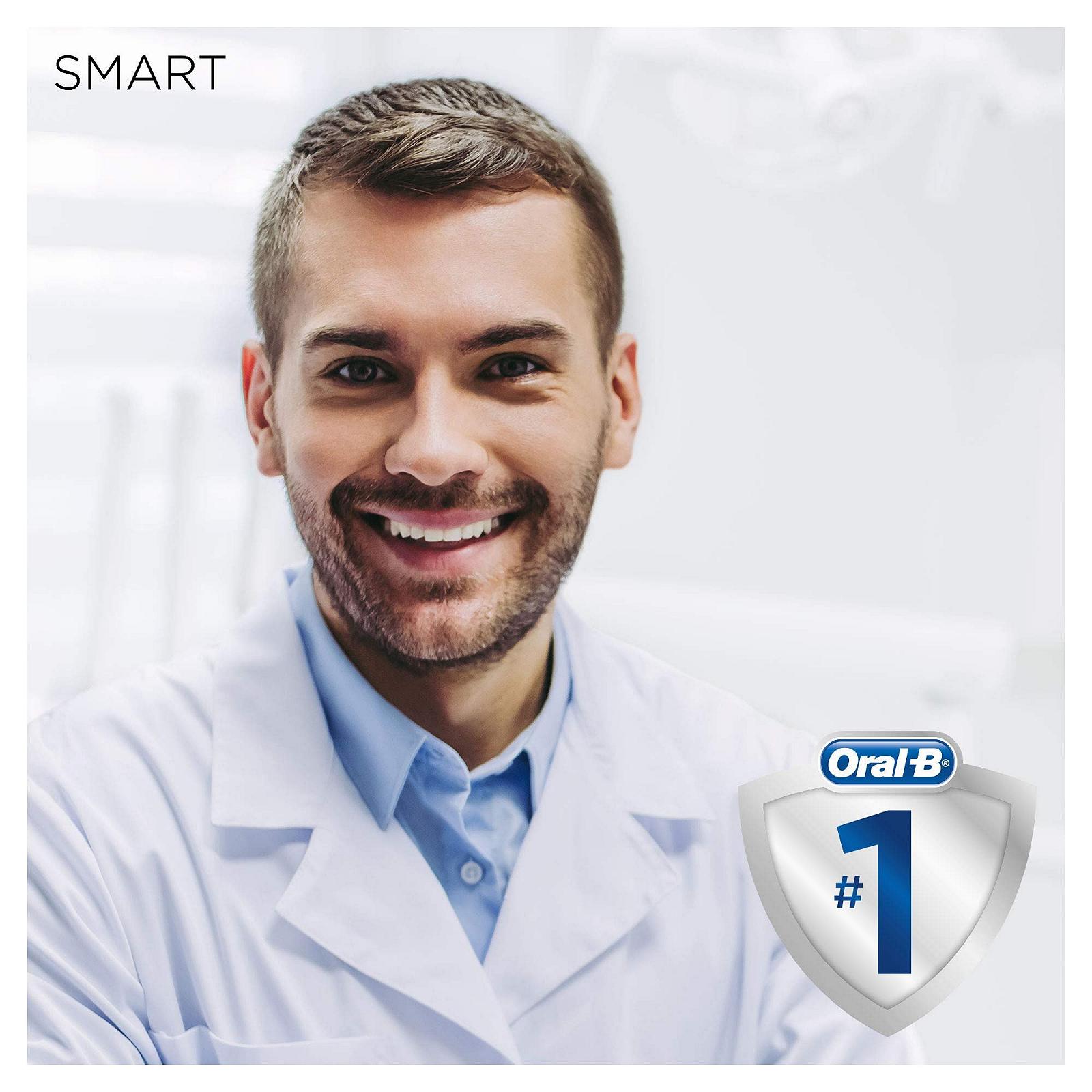 Электрическая зубная щетка Oral-B Smart Expert с Bluetooth-соединением SmartRing и дорожным футляром, синяя, фото №5