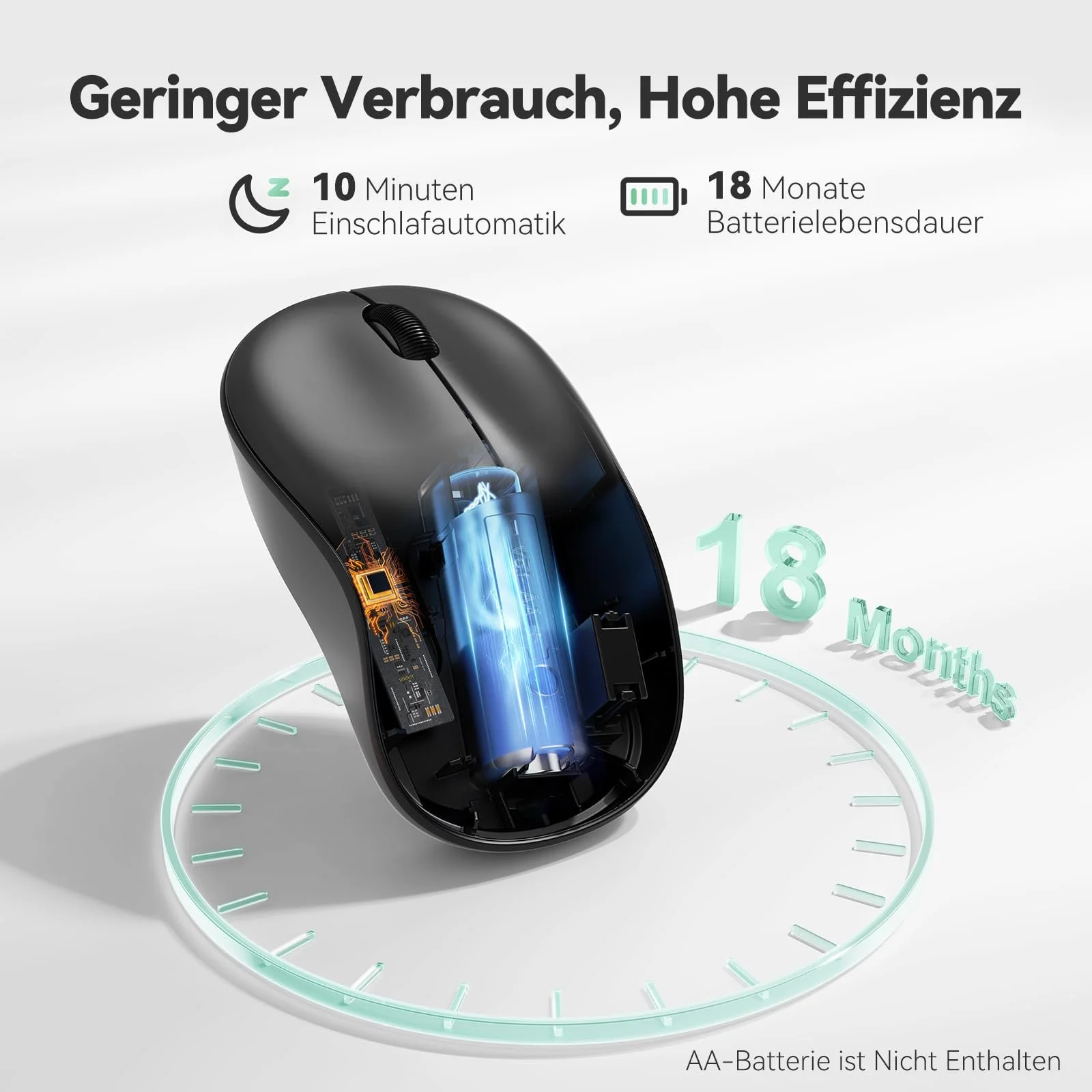 Миша Бездротова TECKNET 3200 DPI Оптична Чорний, фото №5 Миша Бездротова TECKNET 3200 DPI Оптична Чорний, фото №5