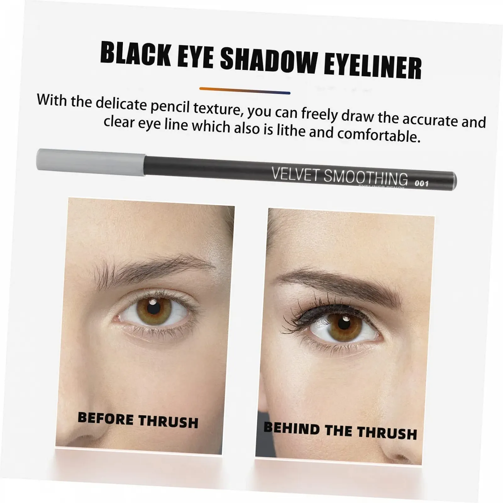 Карандаш для глаз minkissy  Черная Карандаш-хайлайтер для глаз Карандаш для глаз Черный карандаш для глаз Деревянный карандаш для глаз Инструменты для макияжа для девочек Водостойкий, фото №3