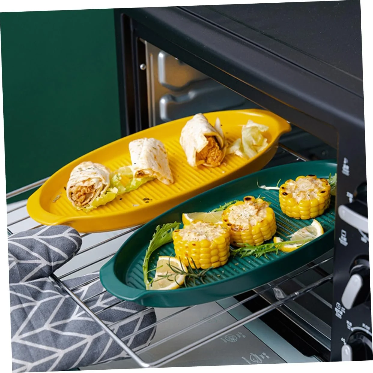 Форма для запекания Керамическая Овальная с двумя ручками Желтая Малая, фото №8