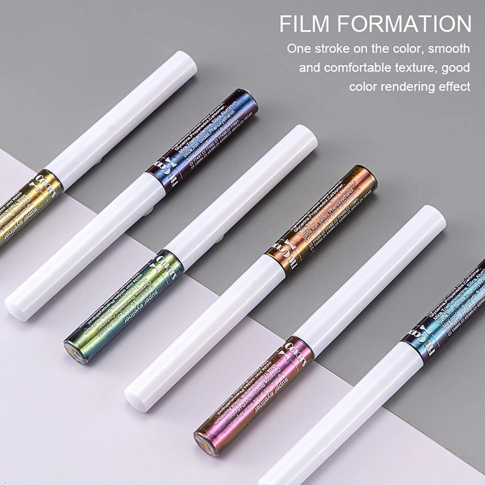 Підводка для очей JasCherry Рідка з блискітками Металік Матова, фото №5