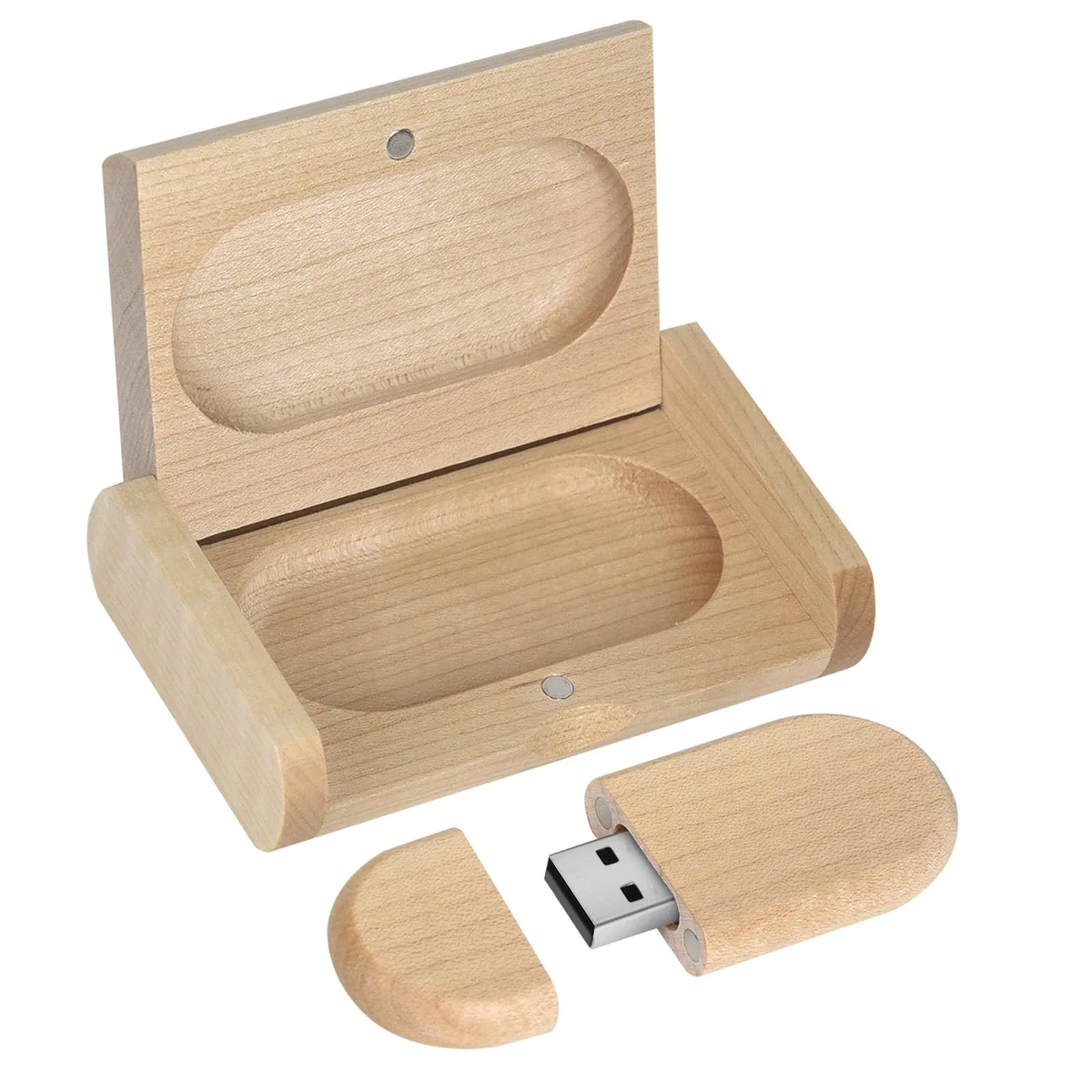 USB-флеш-накопичувач Wooden USB 2.0 64 GB з дерев'яною коробкою, фото №1
