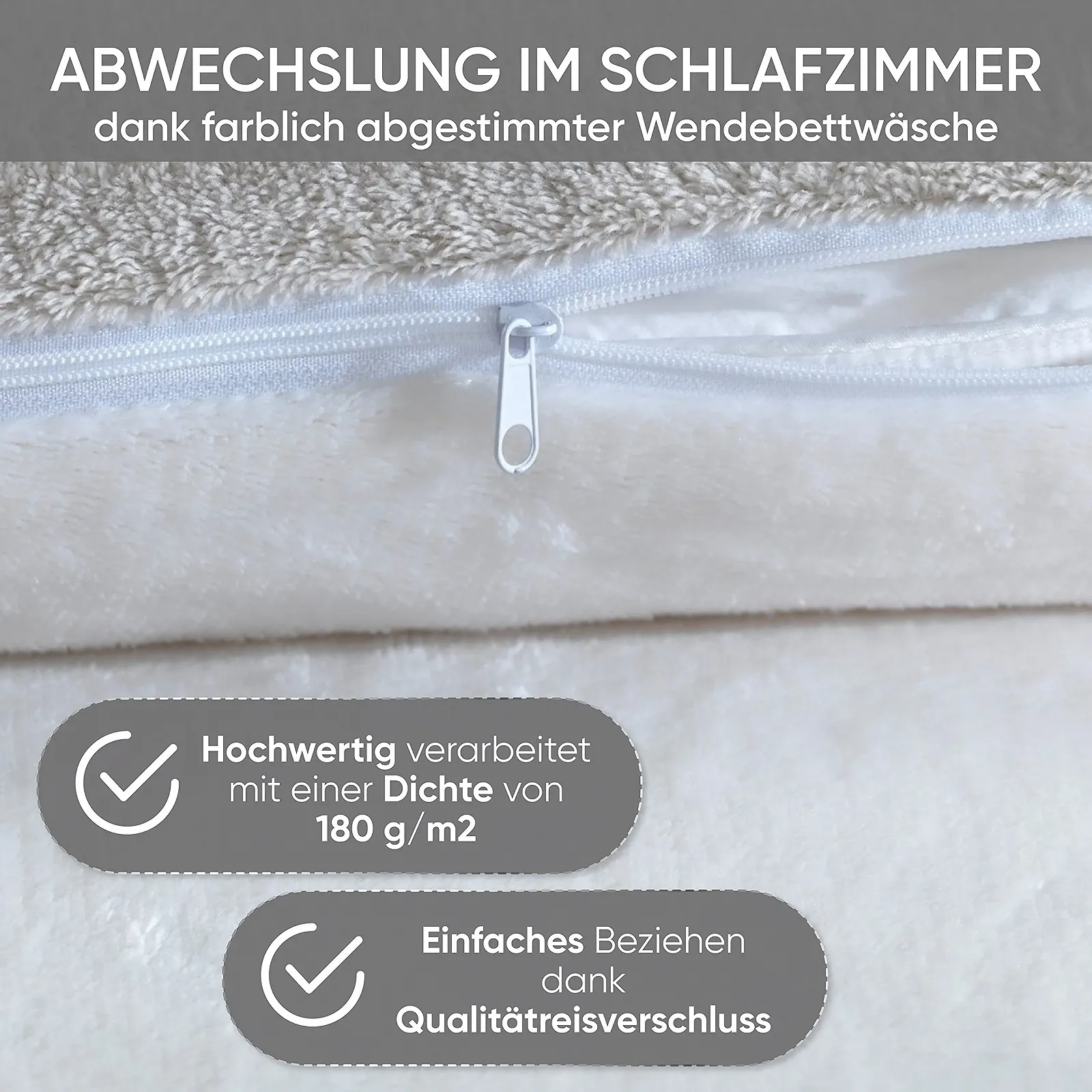 Постільна білизна Kuscheli Зима Плюш 135 x 200 см Реверсивний Кашемір Фліс Підодіяльник Наволочка, фото №4