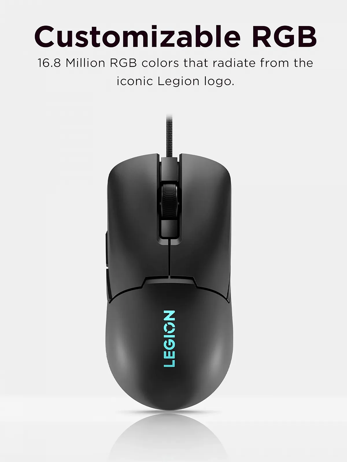 Мышь Lenovo Legion M300s RGB игровая, до 8000 DPI, 6 программируемых кнопок, RGB 16.8 миллионов цветов, фото №5