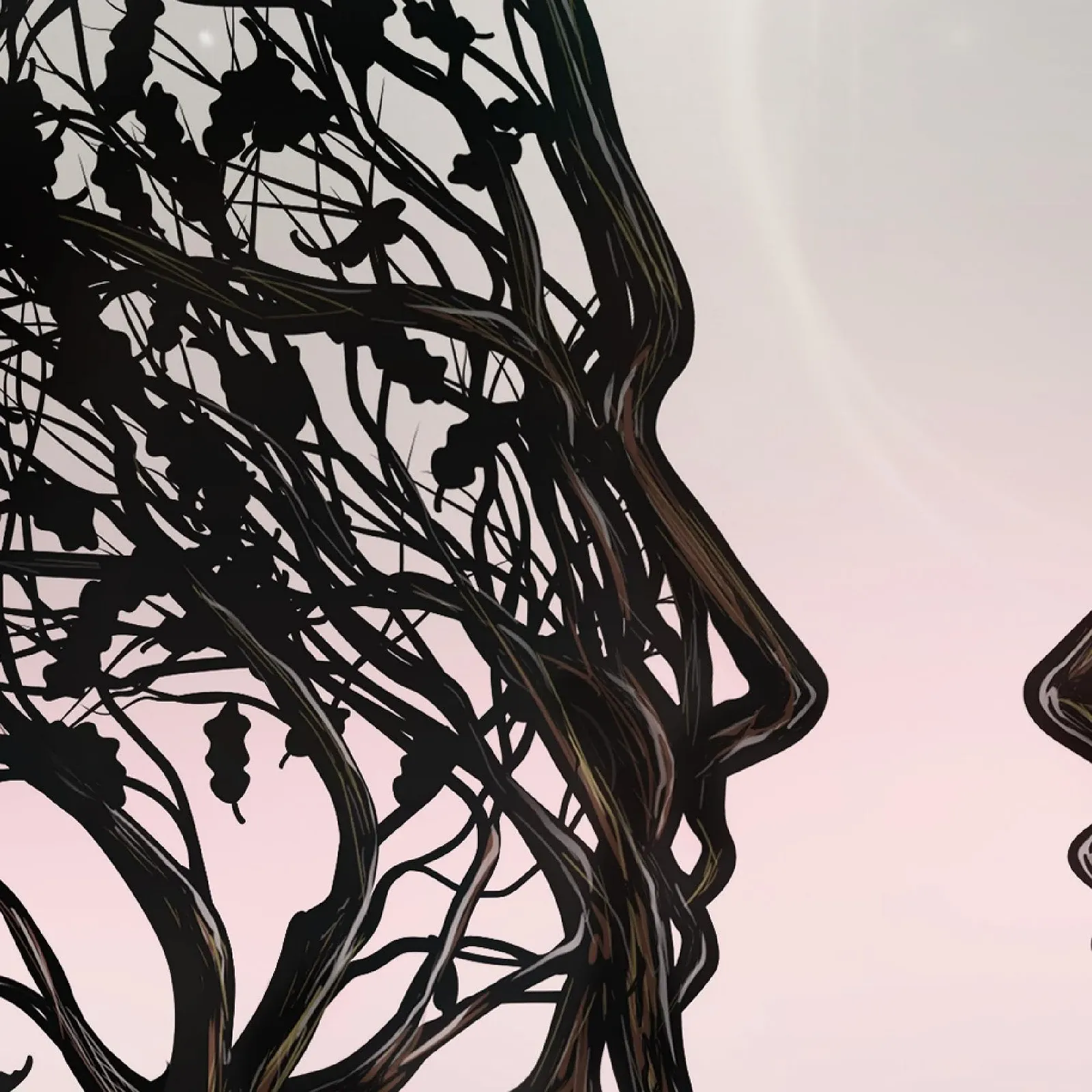 Картина з 5 частин Runa Art 044851b Абстрактне дерево Флізелінове полотно Сірий Рожевий, фото №7