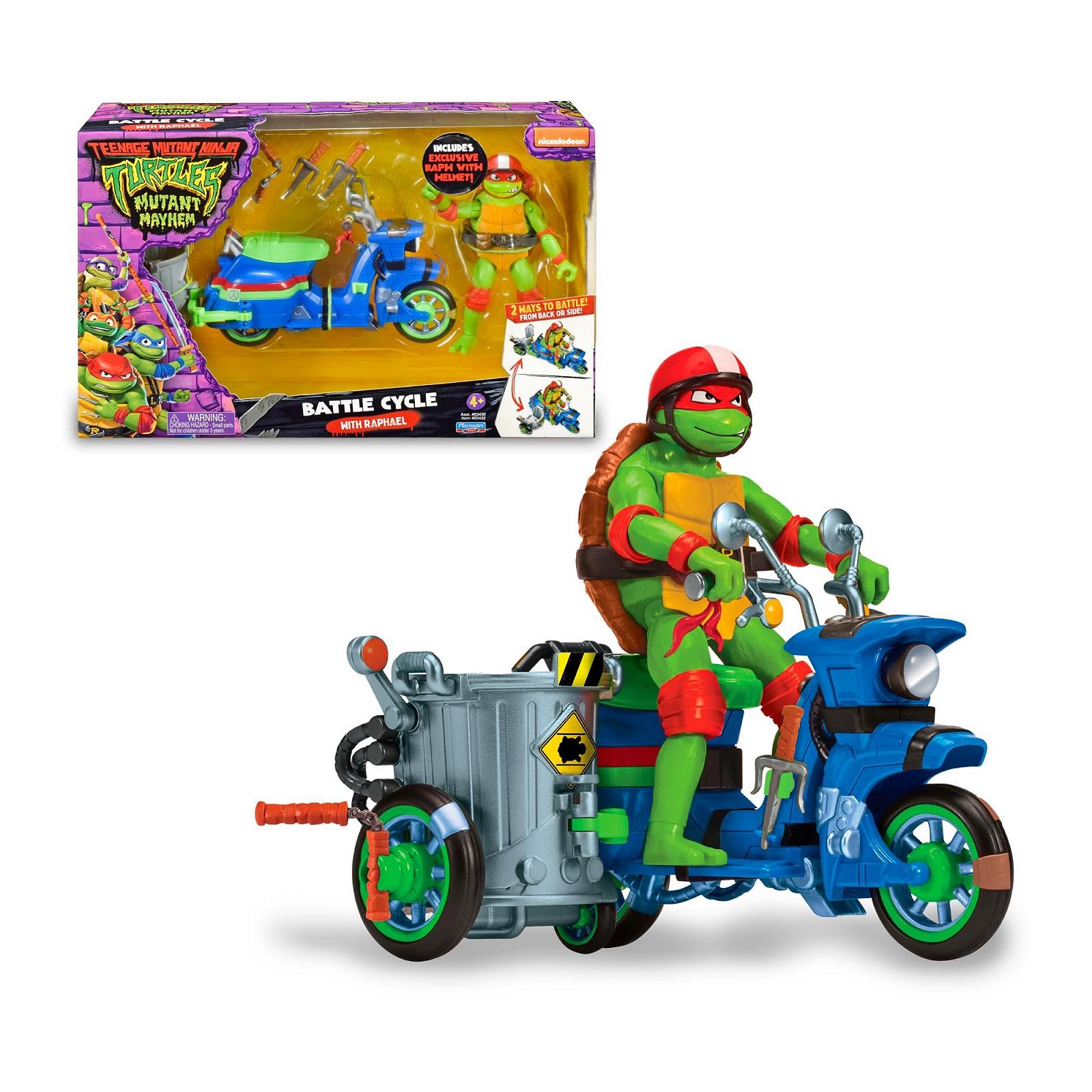 Фигурка, Ninja Turtles, CAOS Mutante, Рафаэль, мотоцикл с боевой функцией, фото №1