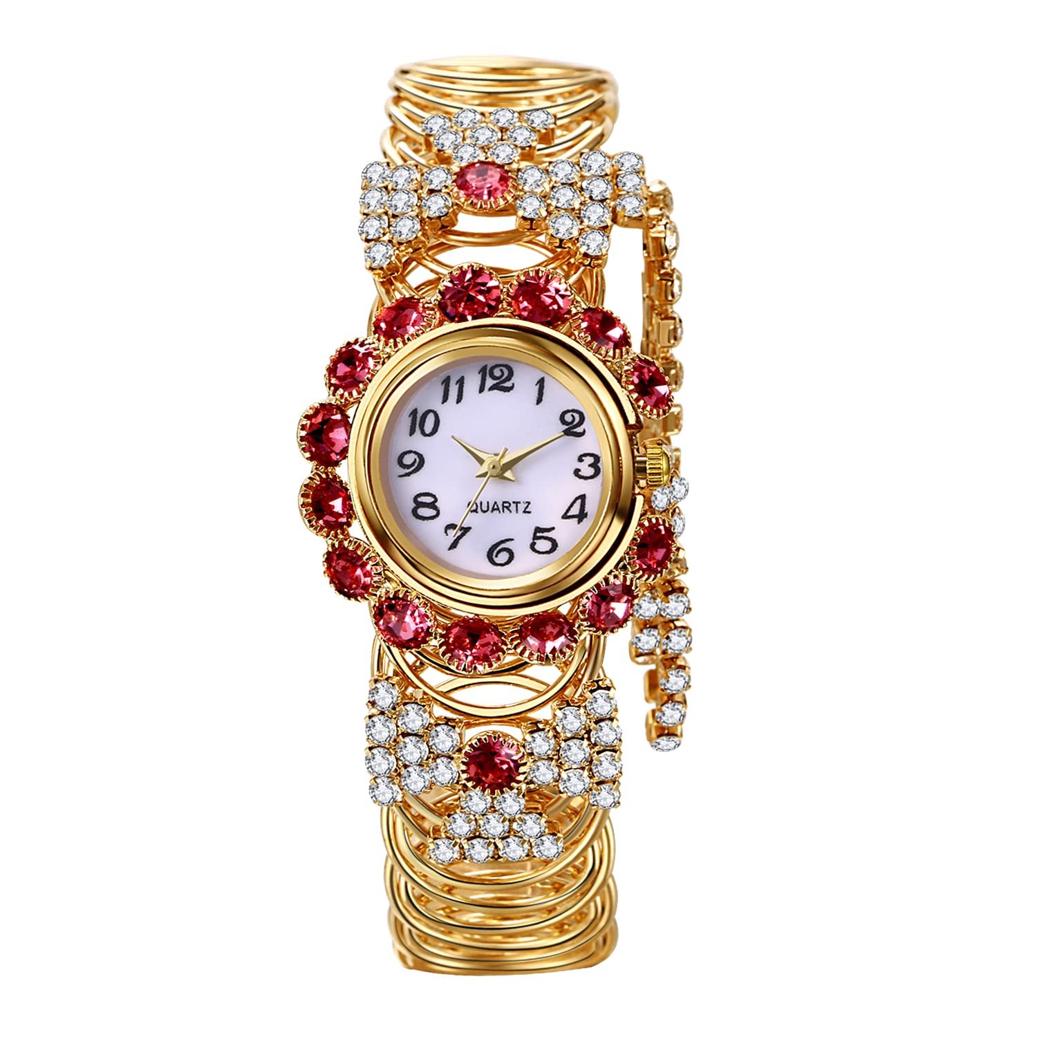 Часы Женские JewelryWe Элегантные Аналоговые Кварцевые Часы с Эластичным Металлическим Ремешком Роскошные Часы с Бриллиантами и Стразами для Женщин Повседневные Часы Подарок для Девушек, фото №1