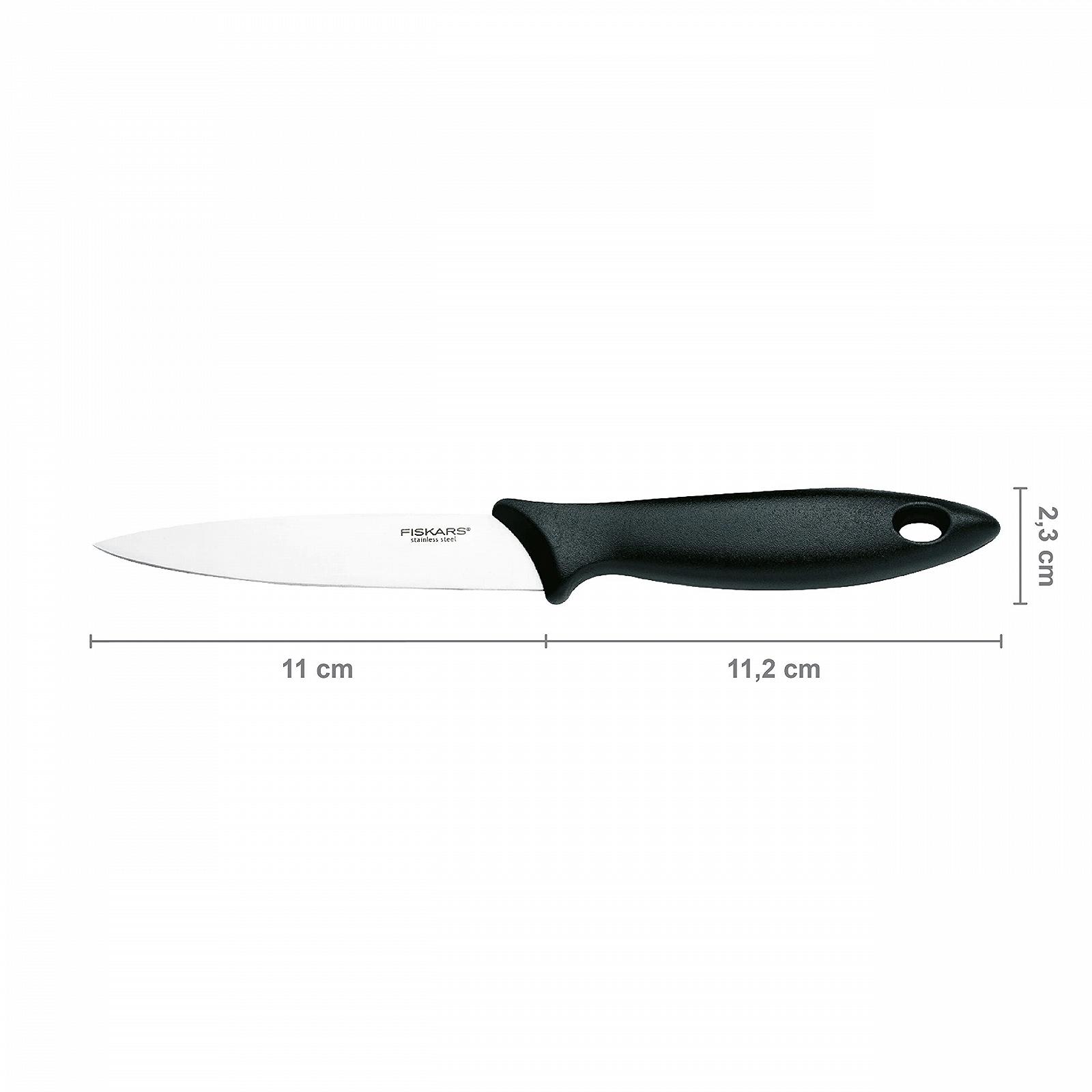 Набір ножів Fiskars Essential для овочів, 3 шт, ніж для чищення овочів, ніж для овочів, ніж для помідорів, нержавіюча сталь/PP пластик, чорний, фото №5