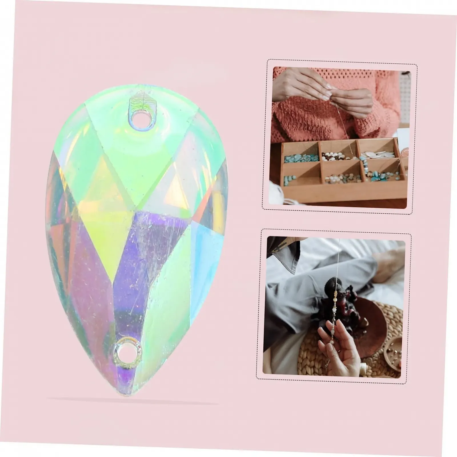 Краплі POPETPOP Стрази 100шт Кристал, фото №5