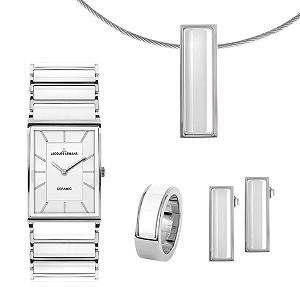 Женские керамические часы Jacques Lemans York 1-1651E-SET56 (Набор: часы, ожерелье, серьги-гвоздики и кольцо) synthetic.ua - Фото 1