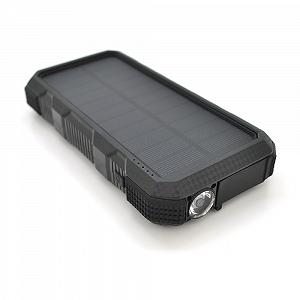 Power bank 20000 mAh Solar,(5V/200mA), 2xUSB 5V/1A/2,1A, USB microUSB/Type-C/Lightning/PD ударозахищений прорізаній корпус Black Corton BOX - Фото 1
