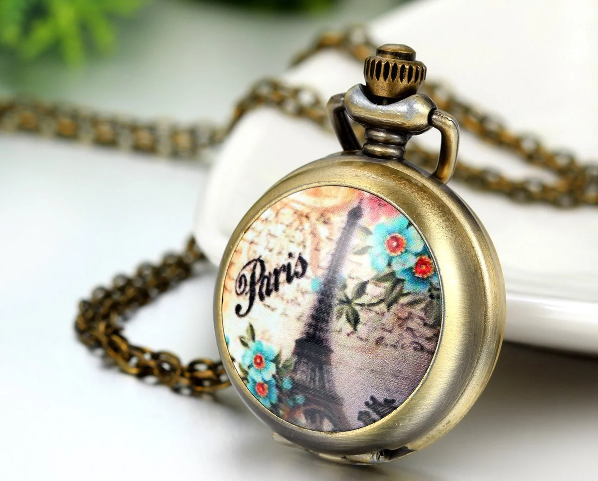 Кишеньковий годинник Ретро JewelryWe з ланцюжком для жінок і чоловіків, фото №2