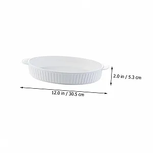 Форма для запікання керамічна овальна глибока термостійка з ручками synthetic.ua - Фото 1