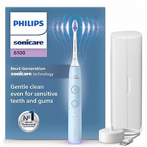 Электрическая зубная щетка Philips Sonicare 6100 HX7406/02, светло-голубой - Фото 1
