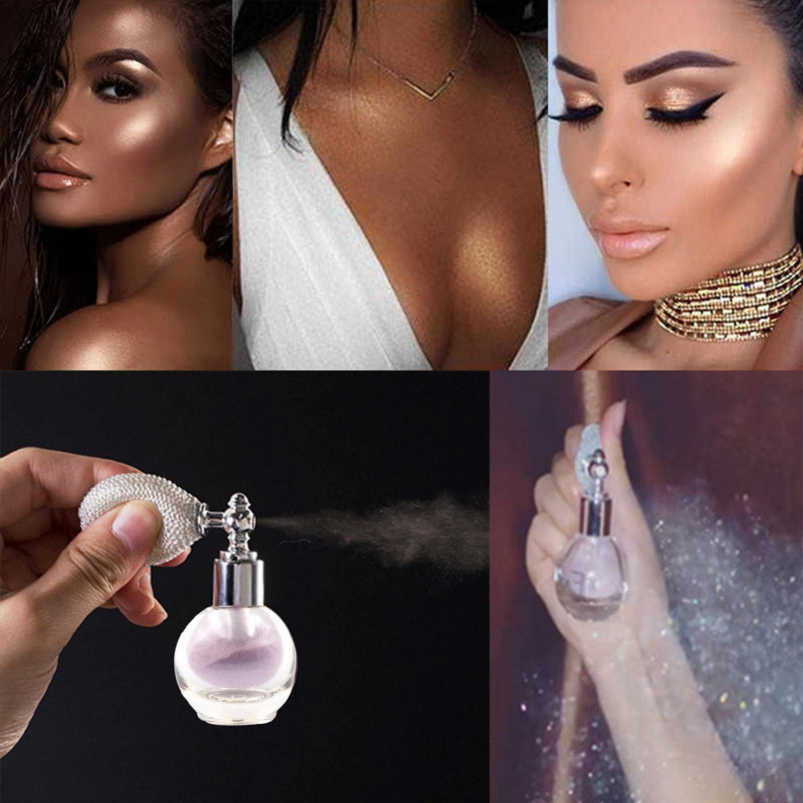 Спрей-пудра A/A Highlighter Glitter Пудра Парфумована пляшка Глос Пудра для макіяжу для волосся, обличчя, тіла, косметика, фото №3