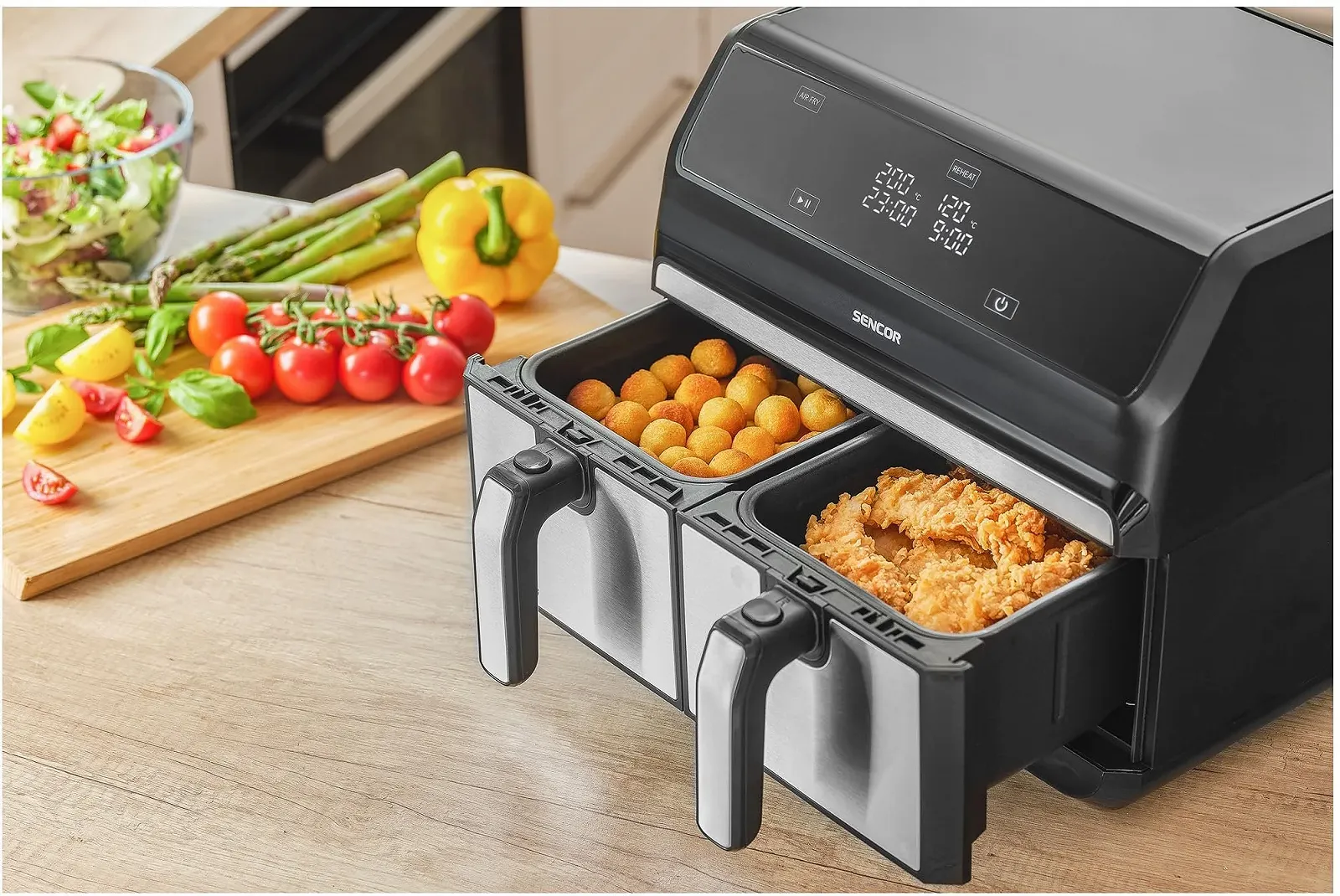 Мультипіч Sencor Double Compartment 8 л 1700 Вт Сріблястий, фото №3 Мультипіч Sencor Double Compartment 8 л 1700 Вт Сріблястий, фото №3