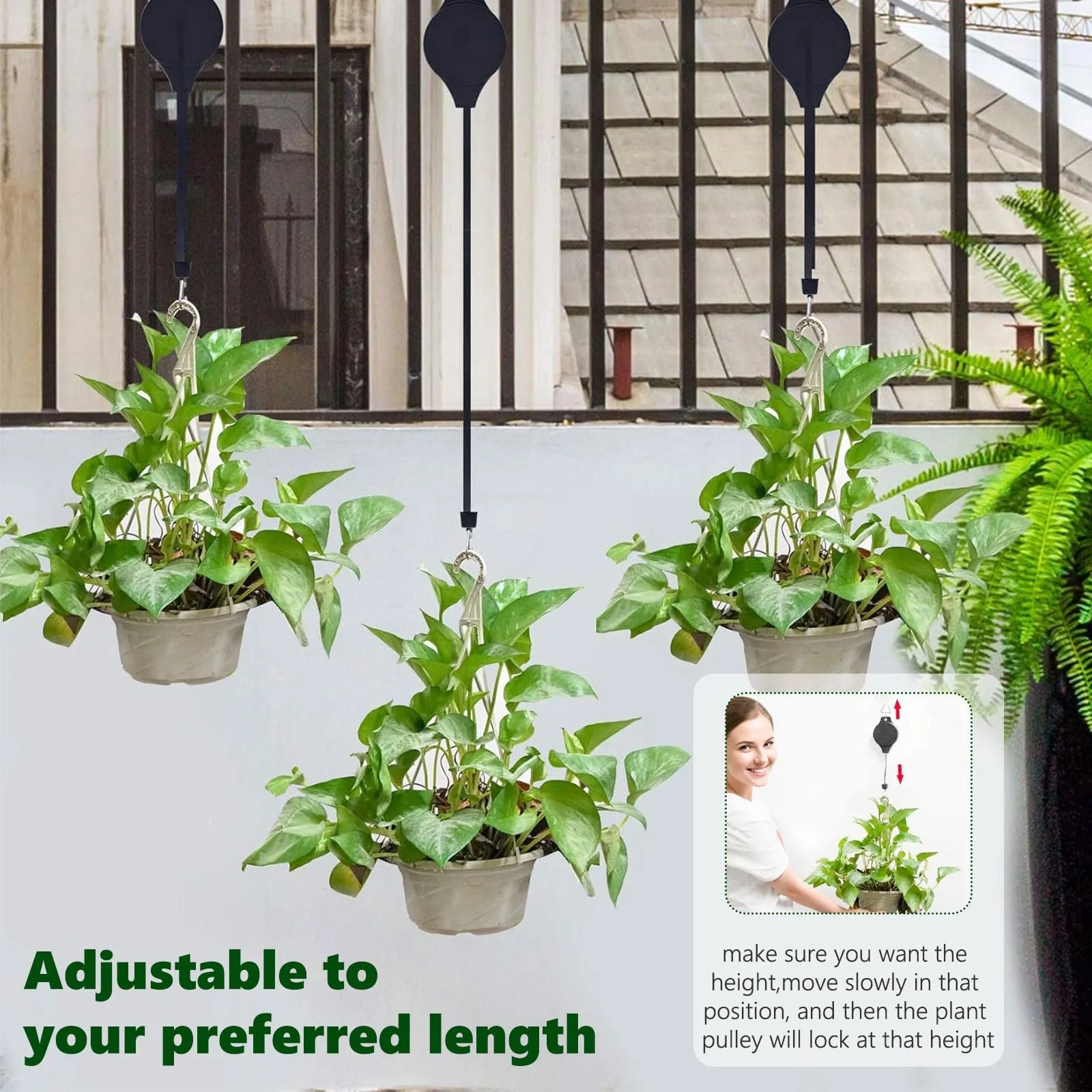 Кронштейн для подвесных корзин 2 шт. Регулируемый, фото №4