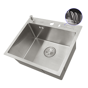 Накладна мийка для кухні з нержавіючої сталі 45 см Nett NS-5245 - Фото 1