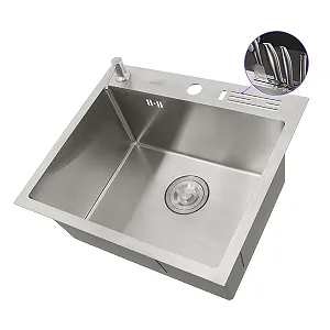 Купити Накладна мийка для кухні з нержавіючої сталі 45 см Nett NS-5245 - Фото 1 Накладна мийка для кухні з нержавіючої сталі 45 см Nett NS-5245 - Фото 1