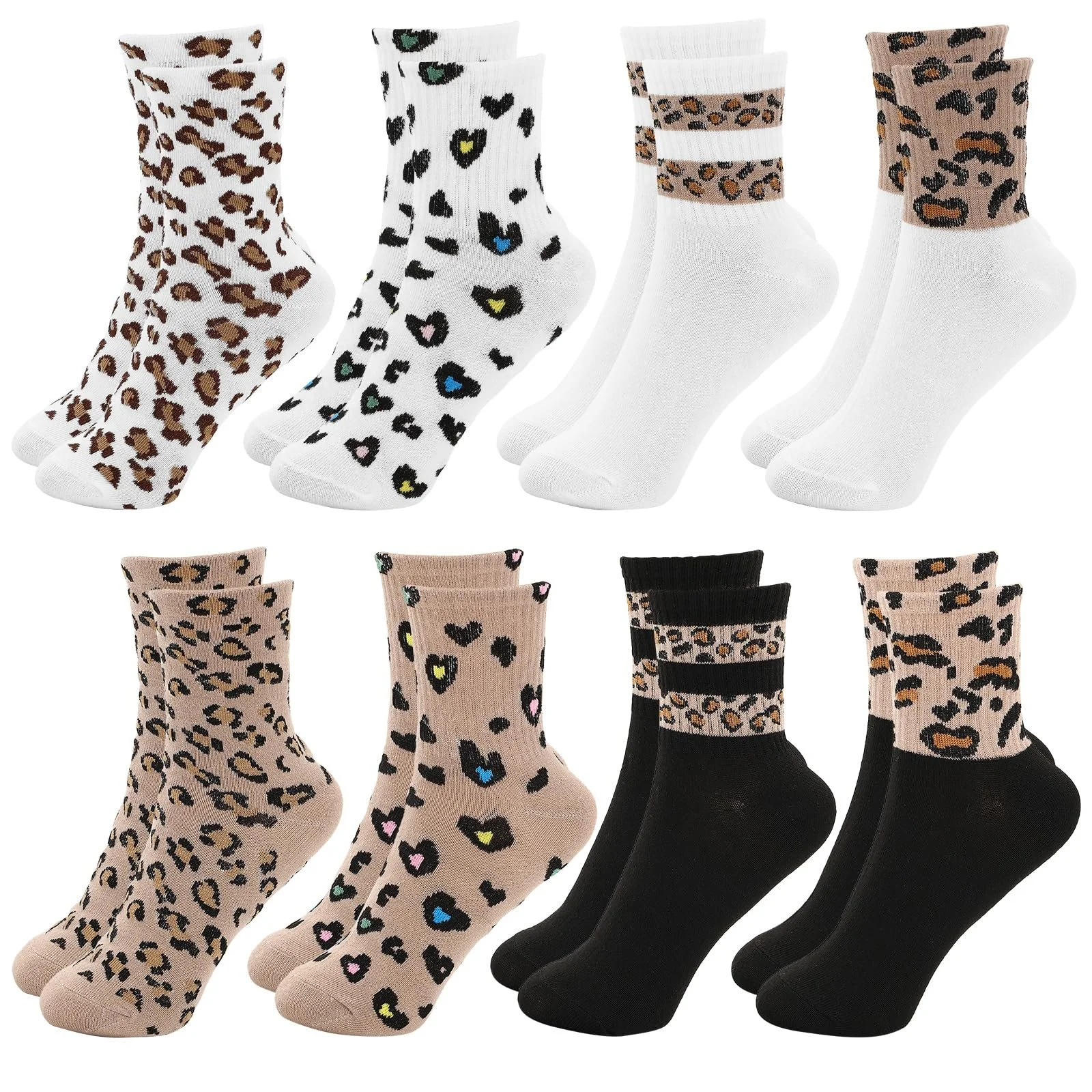 Шкарпетки спортивні з леопардовим візерунком 8 пар 39-42, фото №1