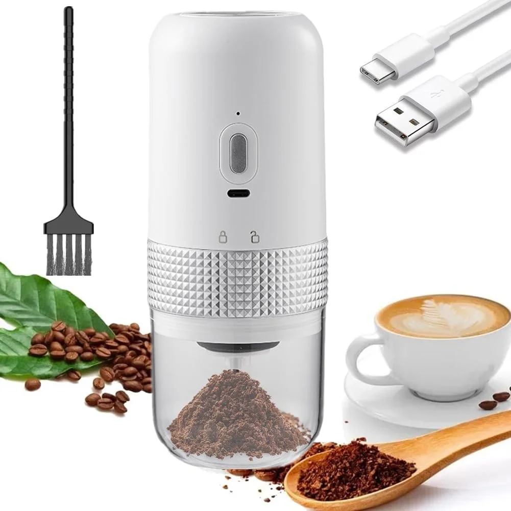 Електрична кавомолка, портативна, регульована, керамічна для кавових зерен, маленька, фото №1
